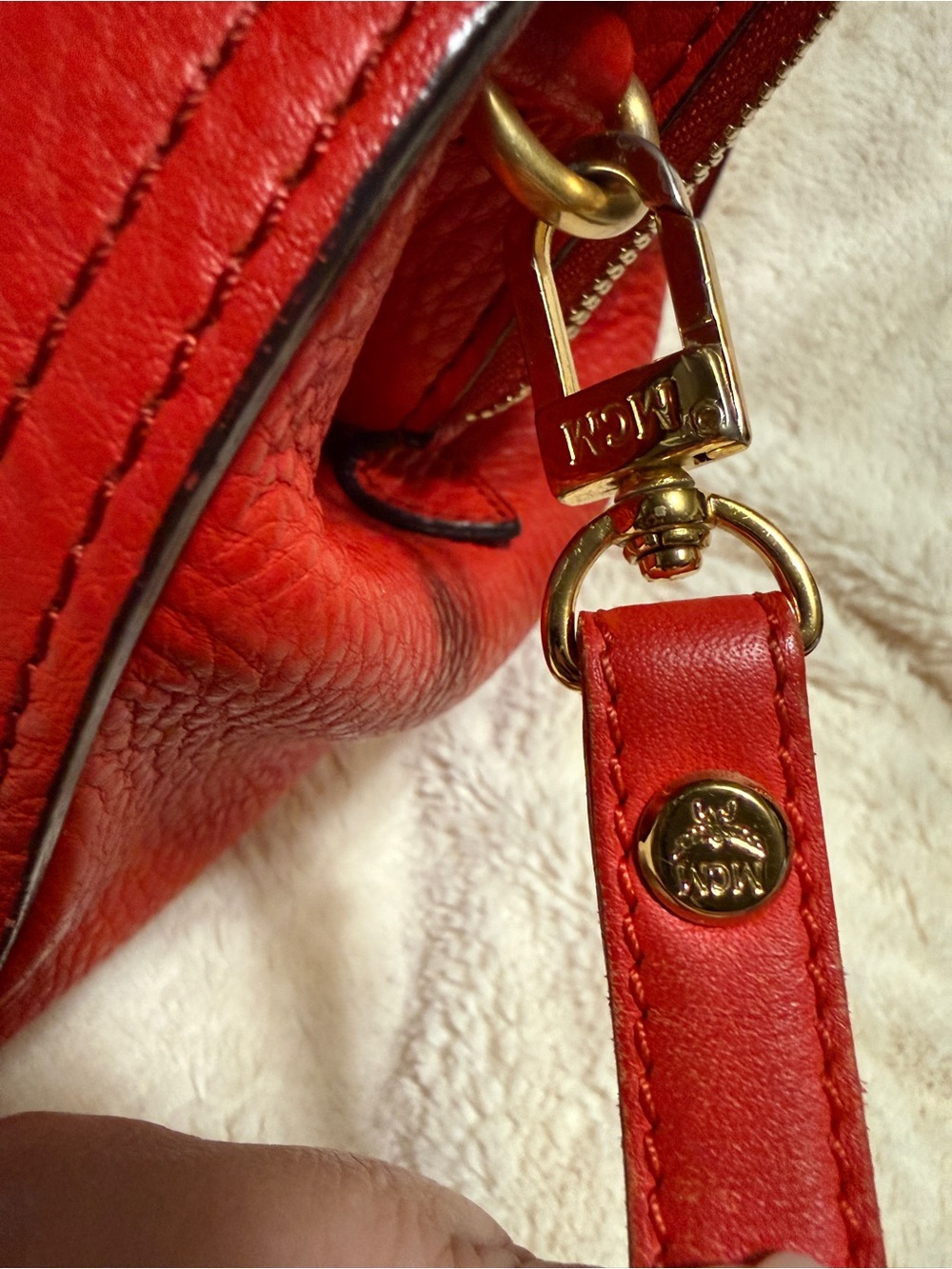 MCM Red Leather Bag - Picture 5 of 12